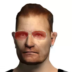Bono from U2 Low-poly  3D model