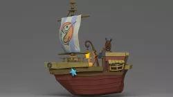 Cartoon boat 3D model