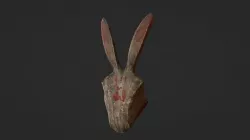 Carved Wooden Hare Mask Low-poly  3D model