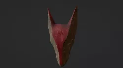 Carved Wooden Hound Mask Low-poly  3D model