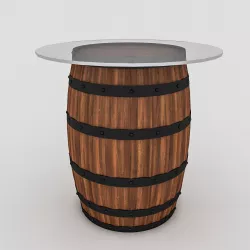 Cask Table Bistro Low-poly  3D model