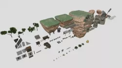 Castle modular assets pack Low-poly  3D model