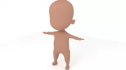 Chibi Male Base Mesh Low-poly  3D model
