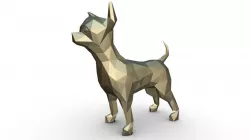 Chihuahua figure low poly Low-poly  3D print model