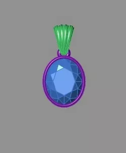 Classic Pendant Necklaces Gold Silver  Bezel Oval 11x9 3D print model