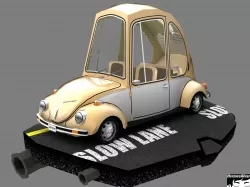 Classic Volkwagen Beetle Lowpoly Toon Low-poly  3D model
