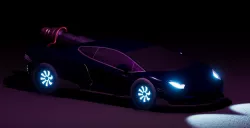 Cyberpunk Sports Car Low-poly  3D model