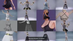 Dancing dresses 3D Model Collection