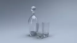 Decanter and glasses 3D model