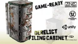Derelict Filing Cabinet  - Post-Apocalyptic Game Asset Low-poly  3D model
