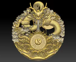 Dragon and Tai Chi 3D print model