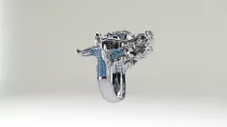 Dragon male ring 3D print model  3D print model