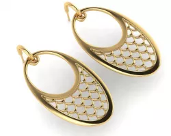 Dragon Scale Oval Drop Earrings  3D print model
