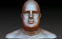 Fat face man 3D model