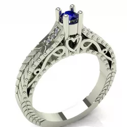 Female unique ring with heart 3D print model
