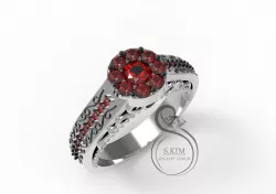 Flower ring removeable outside part 3D print model