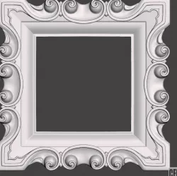 Frame for mirrors or pictures - 3d model for CNC 3D print model