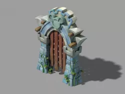 Game Cartoon - City - City Gate 03 3D model