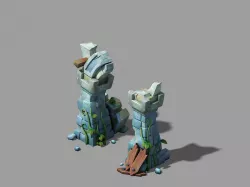 Game Cartoon - City - City Gate 04 3D model