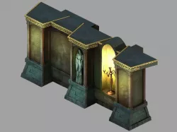 Game Underground Palace - Palace Wall 02 3D model