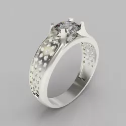 Gemstone ring design 3D print model