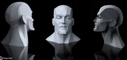 Geometric head anatomy reference printable 3D print model