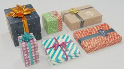 Gift boxes - 3D Low-poly  3D model