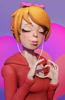 Girl hands hearts 3D print model