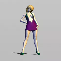 Girl in sexy dress 3D print model