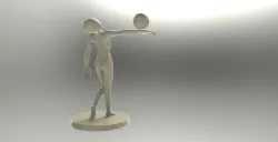 Girl stand with a ball 3D model