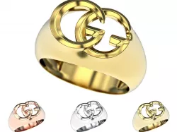 Gucci GG ring 3d printable model Fashion jewelry stl 3dm 3D print model