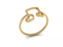 heart model gold ring 3D print model