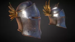 Helm No9 Barbute with 3 variants Low-poly  3D model