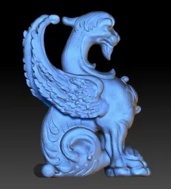 Highly realistic digital 3d sculpture of a griffin 3D print model
