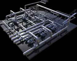 Industrial boiler room 3D model