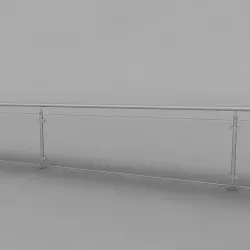 Iron Glass Railing Low-poly  3D model