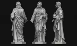 Jesus with Sacred Heart Statue 3D print model