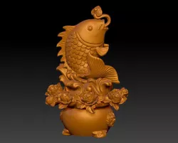 Jumping fish 3D print model