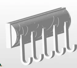 Key Holder with 5 Hooks Stylish Voronoi Pattern and Mail Slot 3D print model