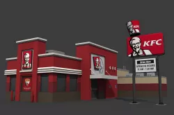 KFC Restaurant Low-poly  3D model