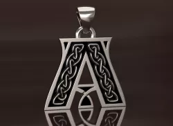 Letter pendant 1 with celtic pattern  3D print model
