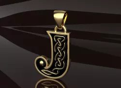Letter pendant 10 with celtic pattern 3D print model