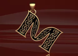 Letter pendant 13 with celtic pattern 3D print model