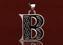 Letter pendant 2 with celtic pattern 3D print model