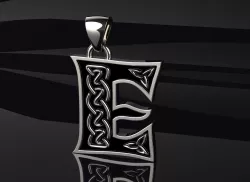 Letter pendant 5 with celtic pattern 3D print model