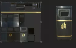 London Litter Bin Low-poly  3D model