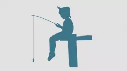 Low Poly Fishing Boy Silhouette Decorative Object Low-poly  3D model