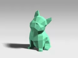 LOW POLYGON FRENCH BULLDOG MODEL 3D PRINT MODEL 3D print model