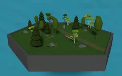 LowPoly Forest HexScene Low-poly  3D model