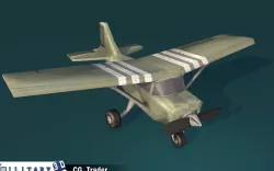 lowpoly military airplane cartoon 3d model Low-poly  3D model